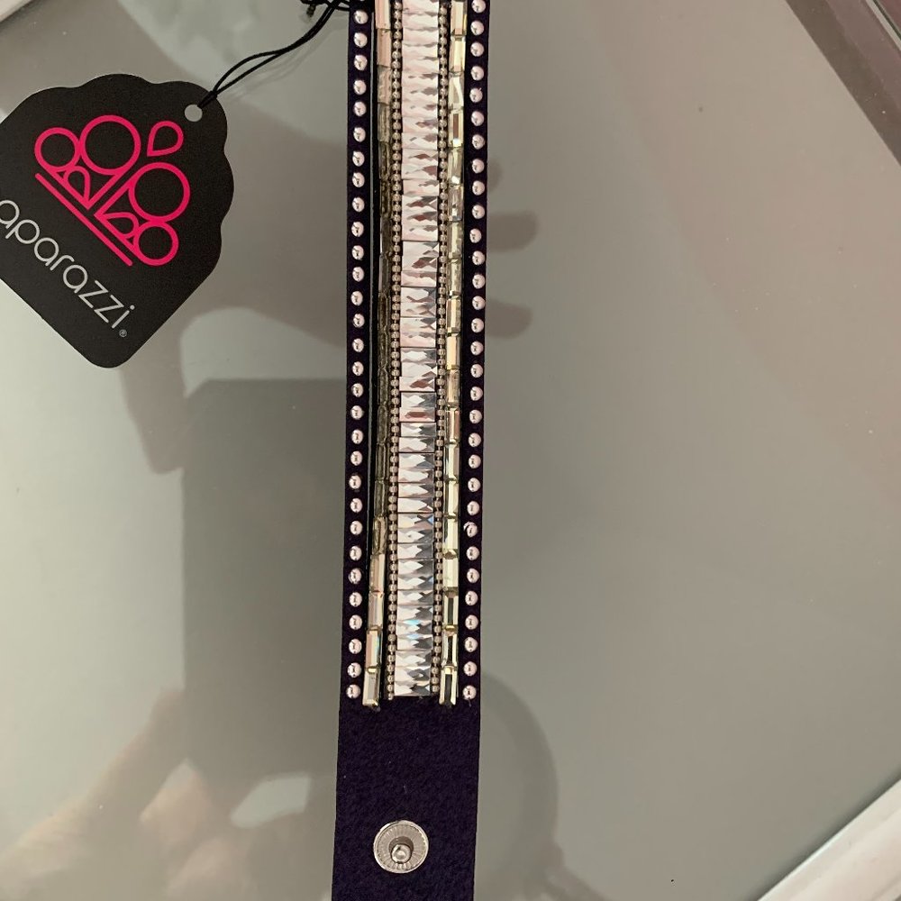 Paparazzi Rock Star Rocker Blue Bracelet with Adjustable Snap Closure